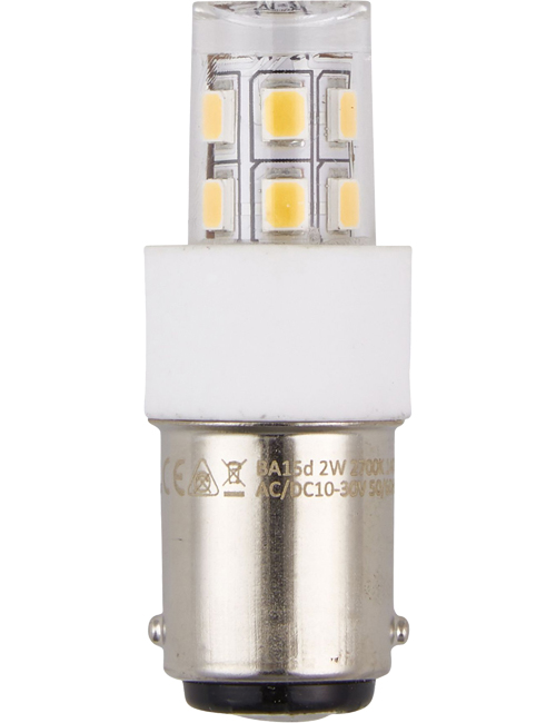SPL LIGHTING L024372427-1 | LED BA15D TUBE T17X47MM 10-30V 360° 190LM 2W 2700K 827 360° AC/DC CLEAR NON-DIMMABLE