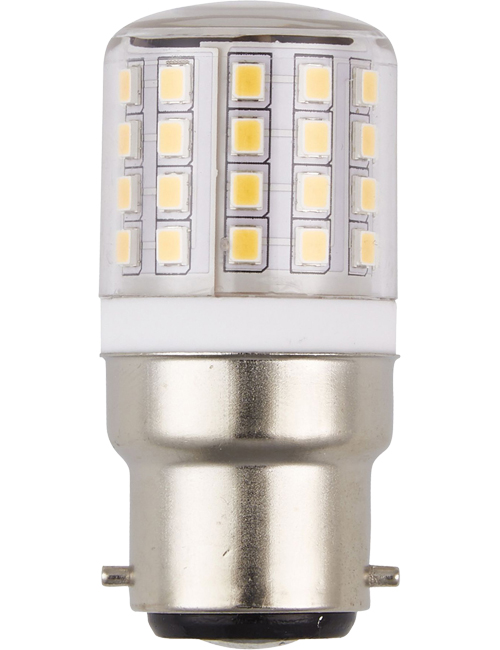SPL LIGHTING L229352430 | LED BA22D TUBE T27X58MM 24-30V 550LM 4.5W 3000K 830 360° AC/DC CLEAR NON-DIMMABLE