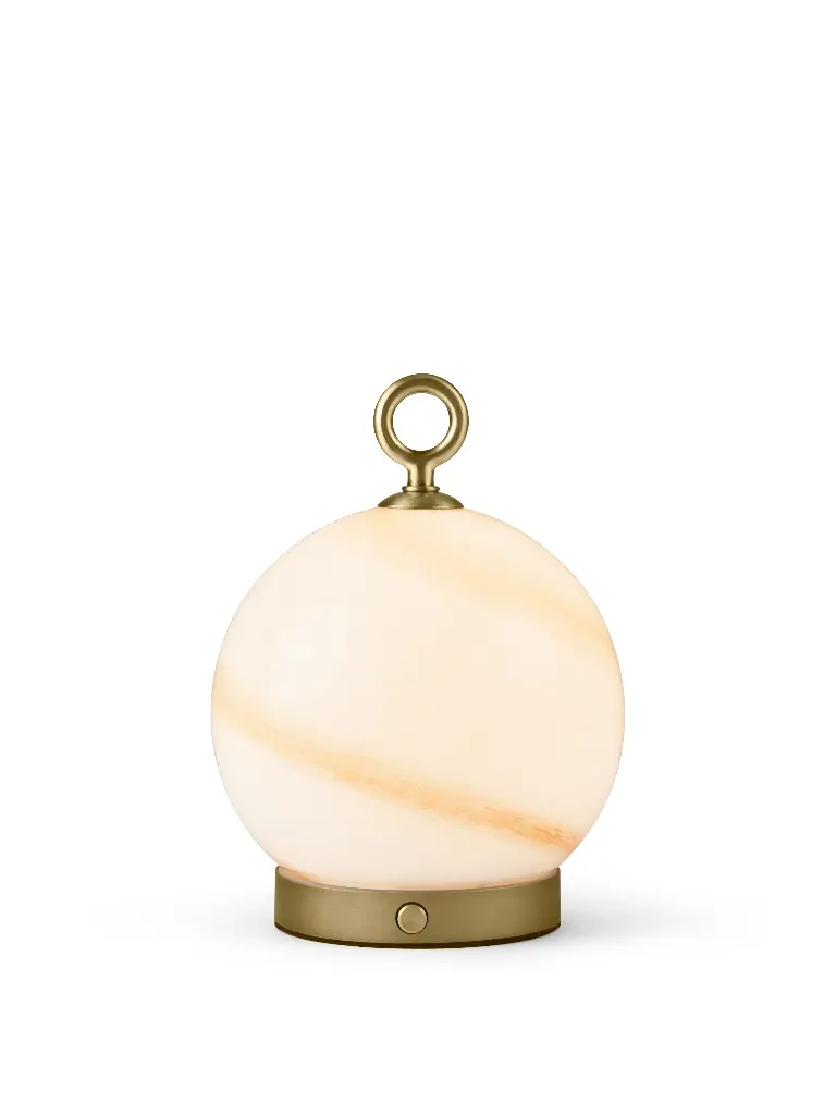 HALO DESIGN 745708 | STOCKHOLM - PORTABLE TABLE LAMP Ø15 - MARBLE BROWN 2700K 2,5W DIMMABLE IP44