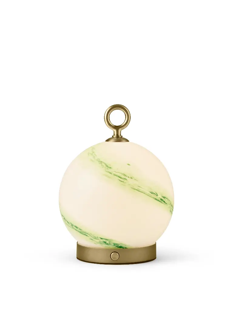 HALO DESIGN 745715 | STOCKHOLM - PORTABLE TABLE LAMP Ø15 - MARBLE GREEN 2700K 2,5W DIMMABLE IP44