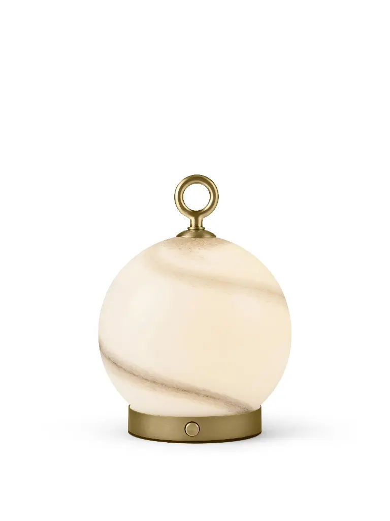 HALO DESIGN 745692 | STOCKHOLM - PORTABLE TABLE LAMP Ø15 - MARBLE GREY 2700K 2,5W DIMMABLE IP44