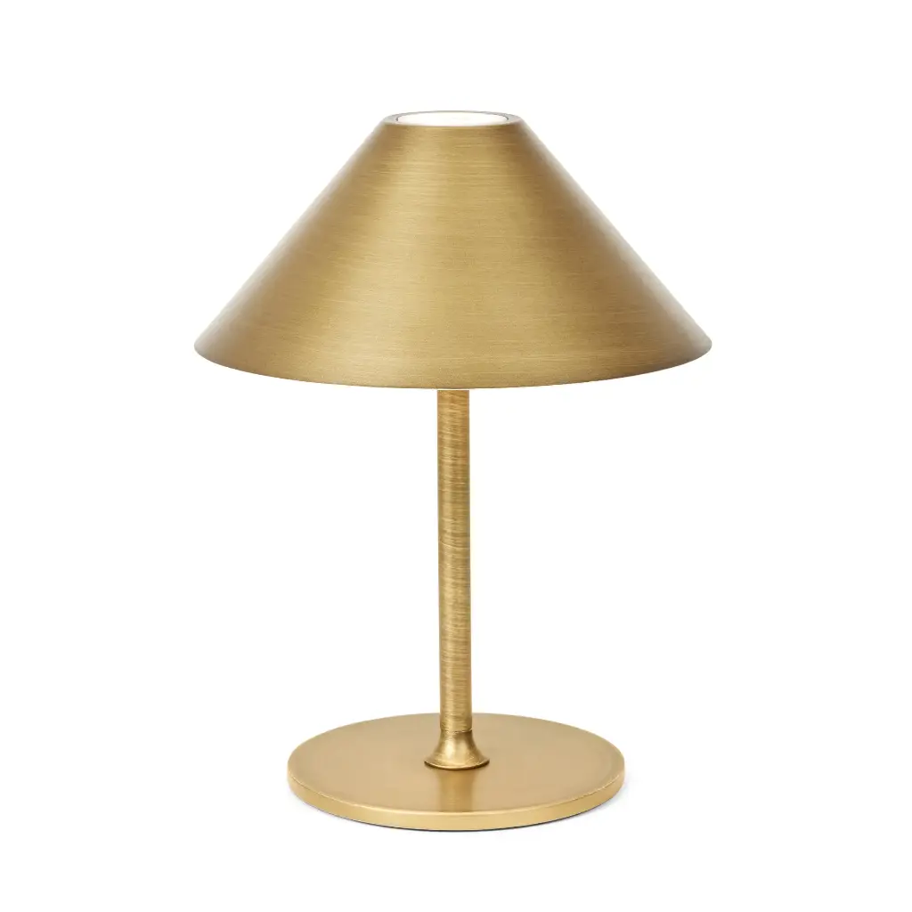 HALO DESIGN 801039 | HYGGE PORTABLE TABLE LAMP Ø19CM - ANTIQUE BRASS 3000K 3W DIMMABLE IP54