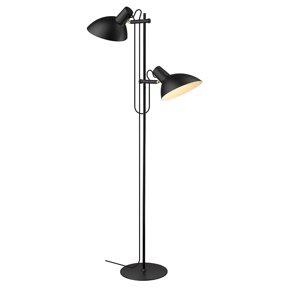 HALO DESIGN 739226 | METROPOLE FLOOR LAMP 2-ARM BLACK 2XE27 IP20