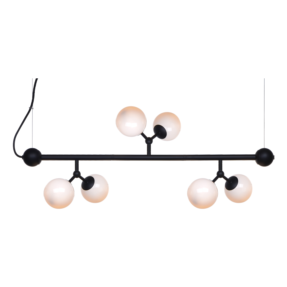 HALO DESIGN 738755 | ATOM MINI HORIZONTAL BLACK & OPAL GLASS, 6XG9 IP20