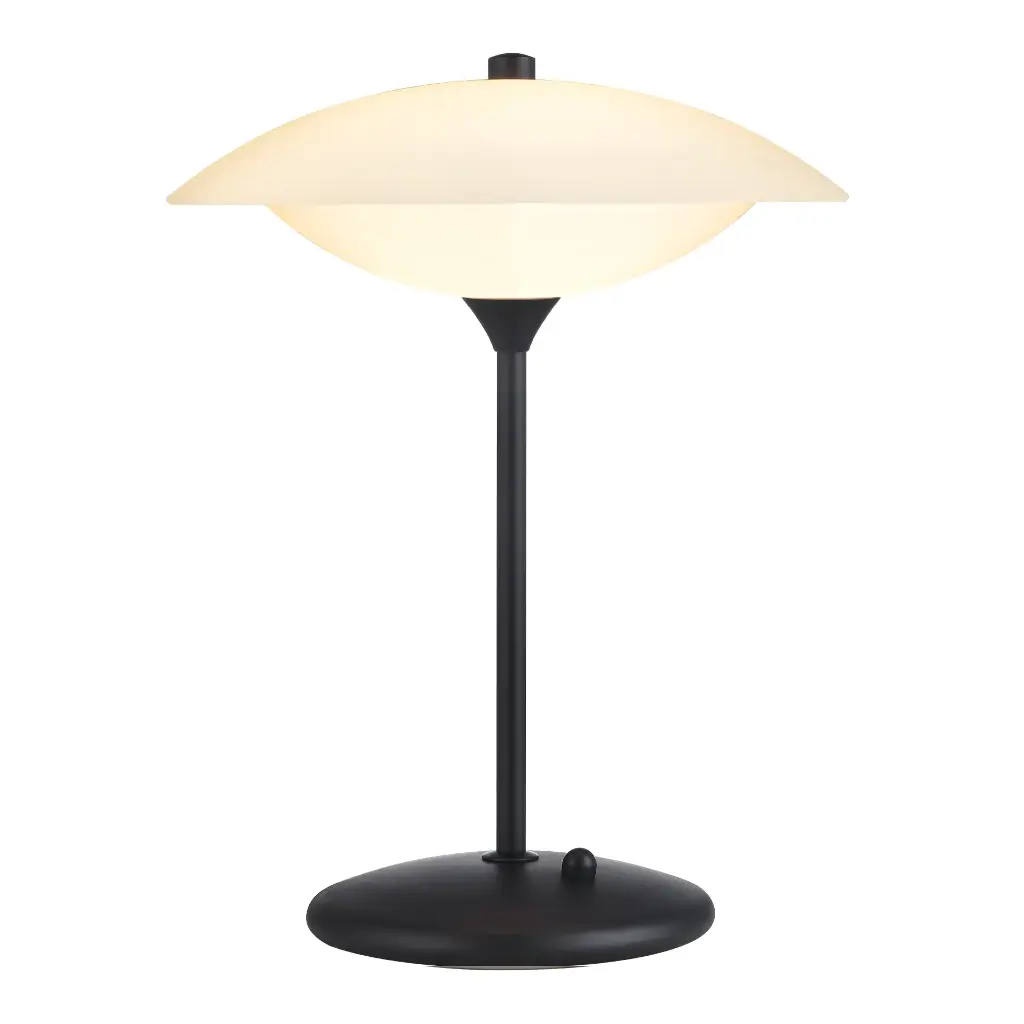 HALO DESIGN 991324 | BARONI TABLE LAMP Ø30 OPAL GLASS BLACK METAL 28W DIMMABLE IP20