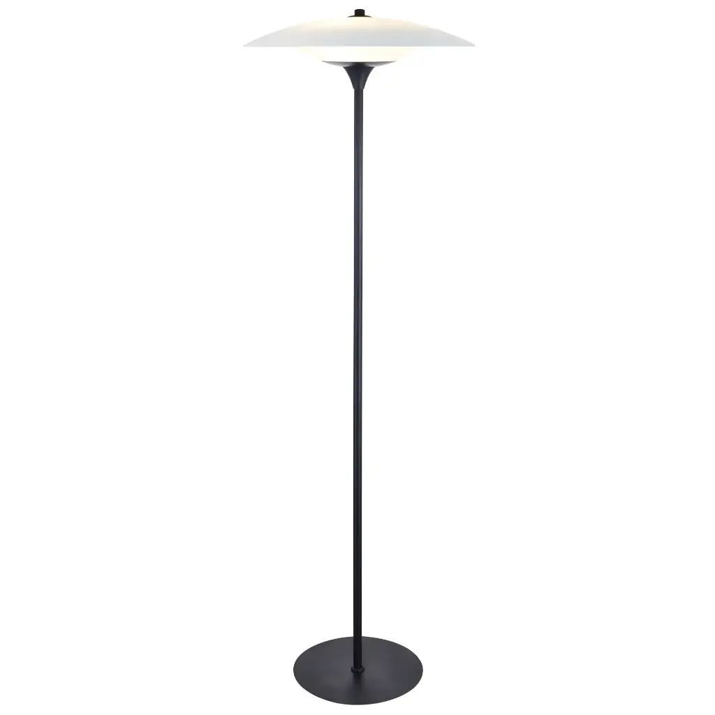 HALO DESIGN 991331 | BARONI FLOOR LAMP Ø46 OPAL GLAS/ BLACK METAL IP20