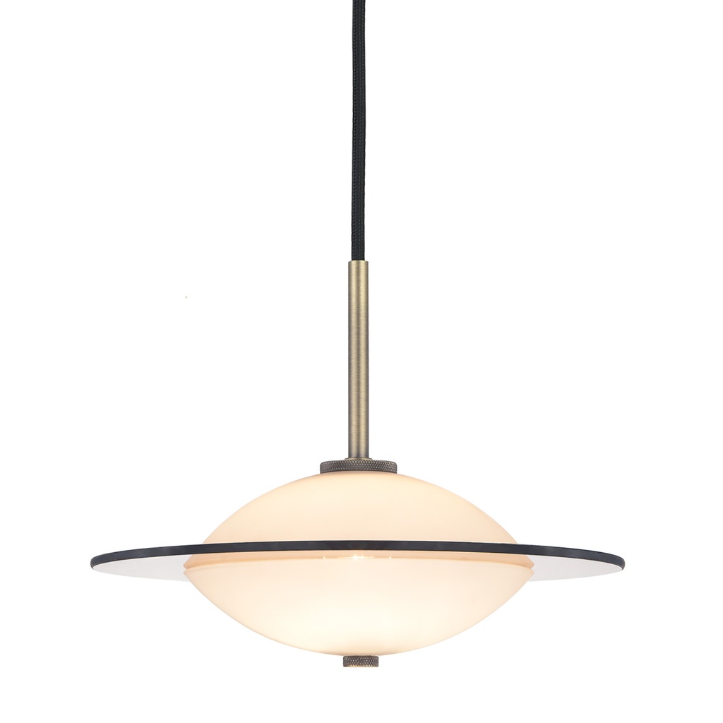 HALO DESIGN 743599 | ORBIT PENDANT Ø24CM OPAL GLASS, ANTIQUE BRASS METAL G9 IP20