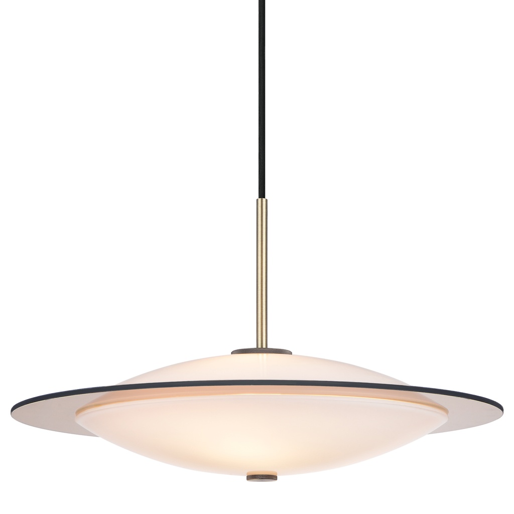 HALO DESIGN 743629 | ORBIT PENDANT Ø40CM OPAL GLASS, ANTIQUE BRASS METAL 3XG9 IP20