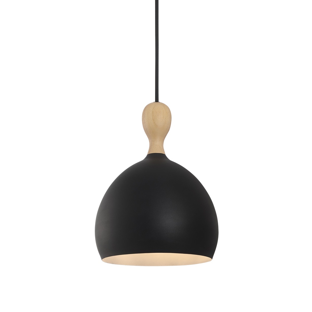 HALO DESIGN 742875 | DUEODDE PENDANT METAL/WOOD Ø18CM E27 BLACK IP20