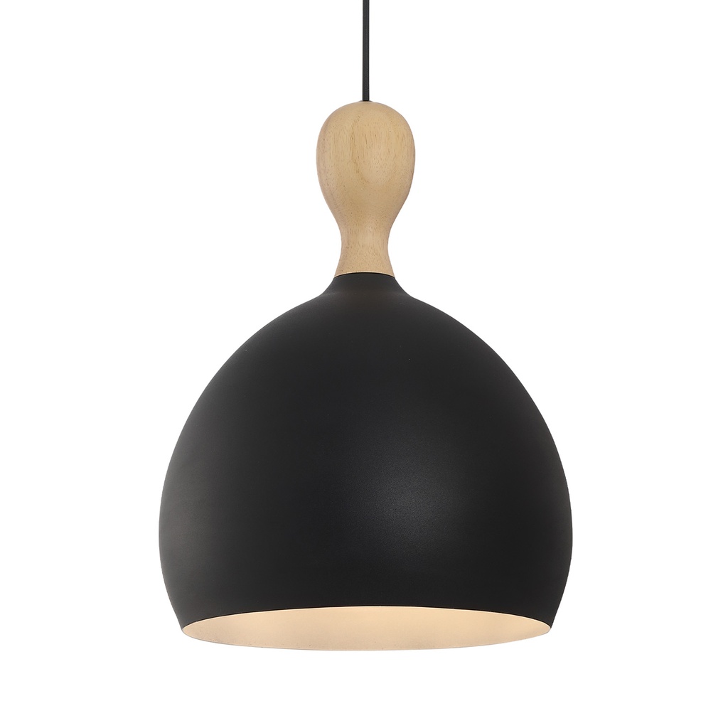 HALO DESIGN 742899 | DUEODDE PENDANT METAL/WOOD Ø30CM E27 BLACK IP20