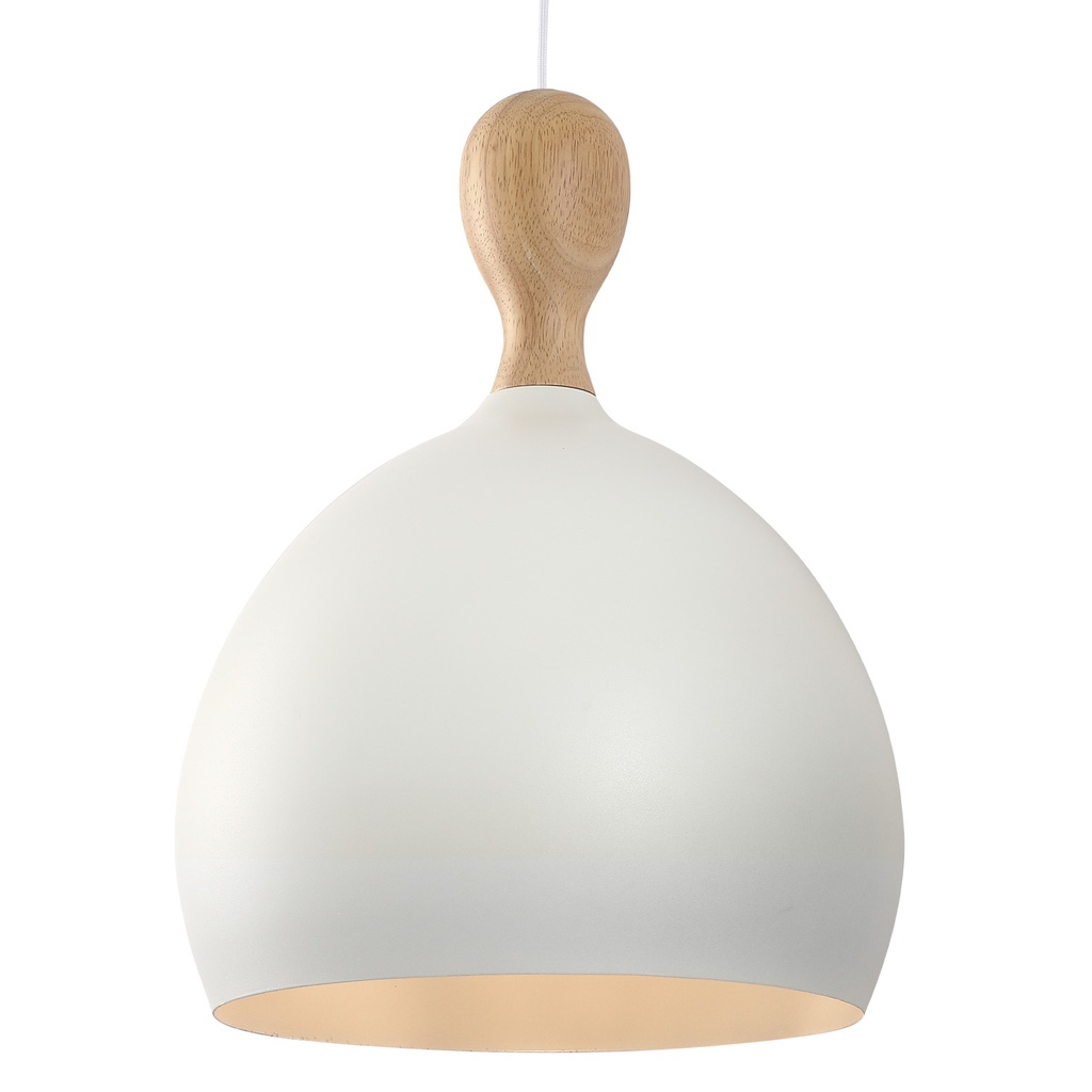 HALO DESIGN 742943 | DUEODDE PENDANT METAL/WOOD Ø39CM E27 WHITE 40W DIMMABLE IP20