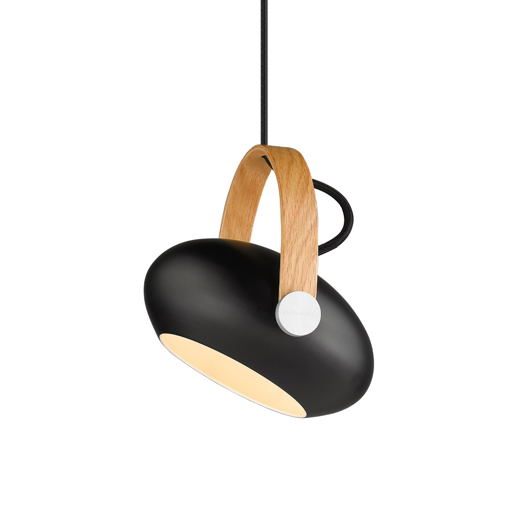 HALO DESIGN 734306 | D.C PENDANT Ø18 G9, BLACK / OAK IP20