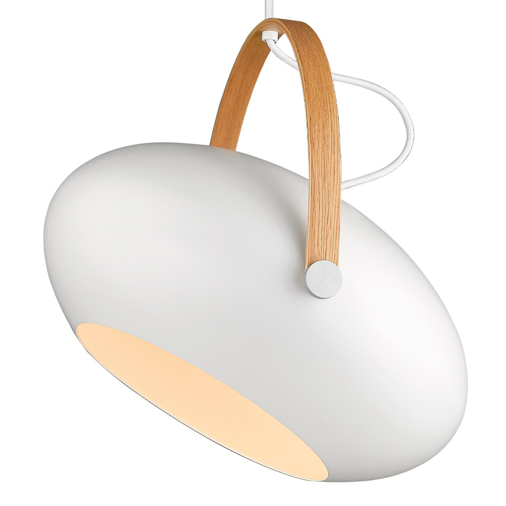 HALO DESIGN 734375 | D.C PENDANT Ø40 E27, WHITE / OAK IP20