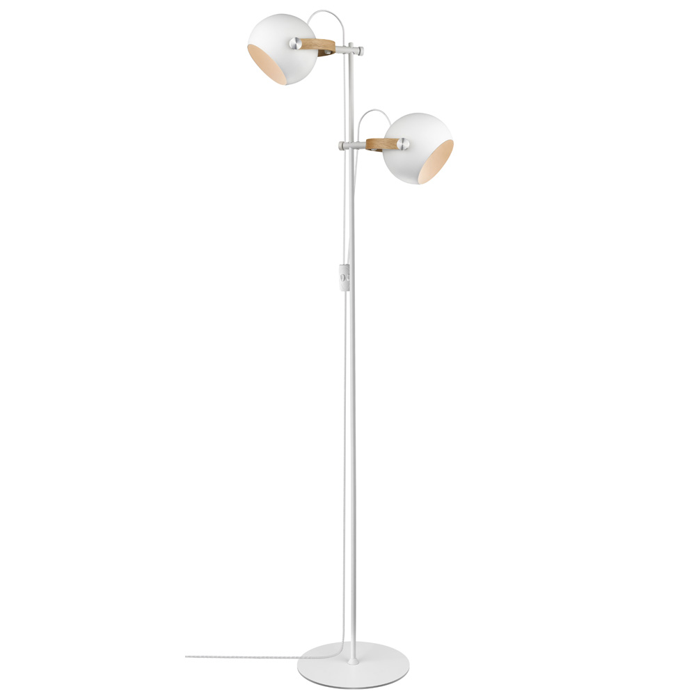 HALO DESIGN 734252 | D.C FLOOR LAMP 2L Ø18 E27, WHITE / OAK IP20