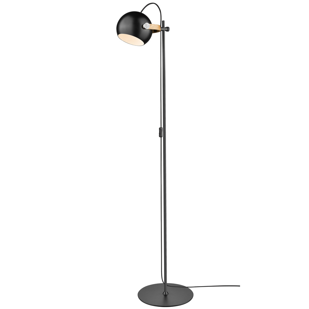 HALO DESIGN 734221 | D.C FLOOR LAMP 1L Ø18 E27, BLACK / OAK IP20