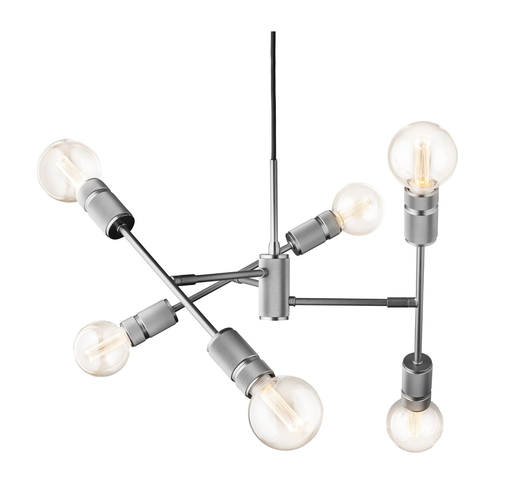 HALO DESIGN 737079 | HALO 6-LITE MINI 6XE14 GUN BLACK Ø54CM 60W DIMMABLE IP20