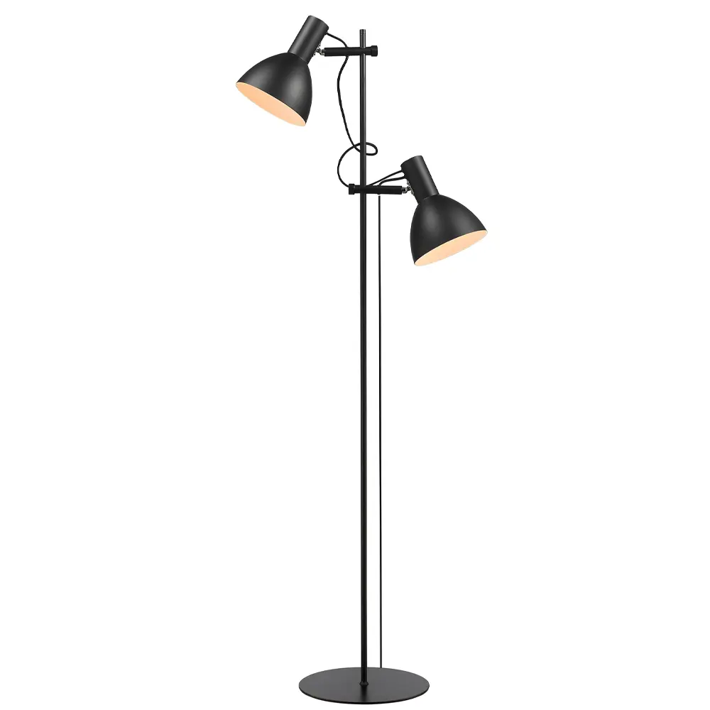 HALO DESIGN 716579 | BALTIMORE FLOOR LAMP 2L, BLACK IP20