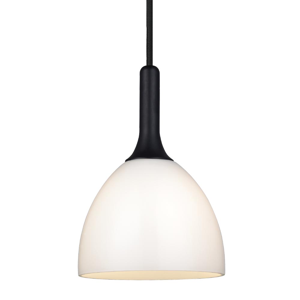 HALO DESIGN 742233 | BELLEVUE PENDANT Ø14 G9, OPAL / BLACK-WOOD IP20