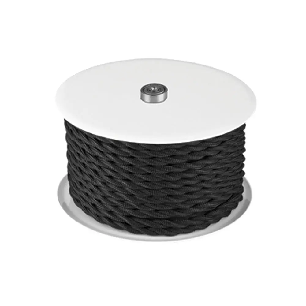 HALO DESIGN 213195 | CABLE-ROLL TEXTILE TWISTED BLACK 25M N.A.
