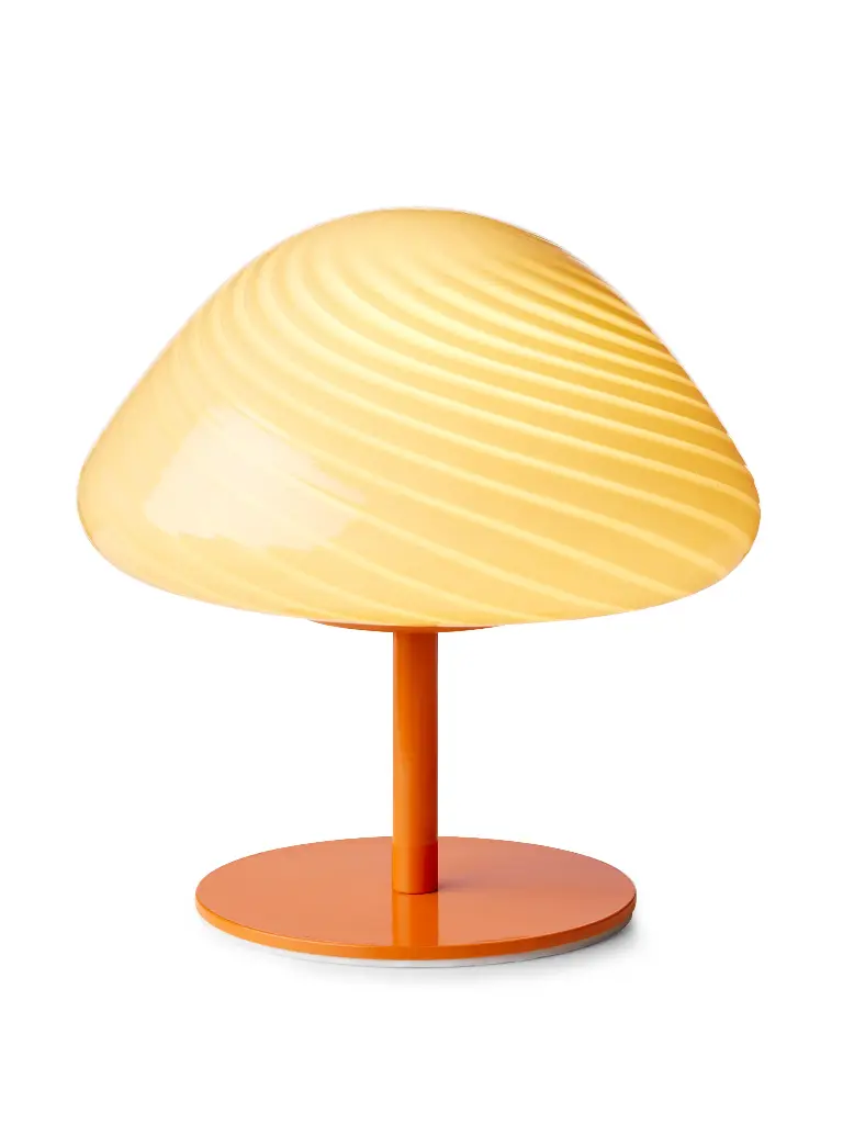 HALO DESIGN 747054 | MINI MUSH TABLE LAMP, GLASS HEAD, METAL BASE ORANGE IP20