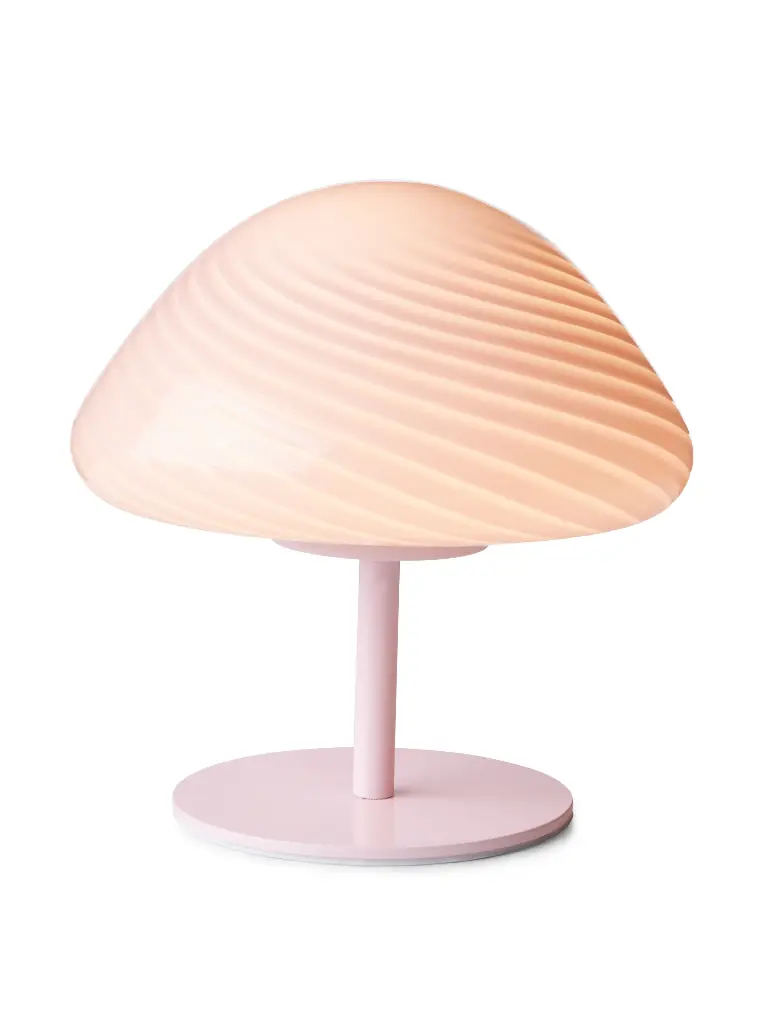 HALO DESIGN 747047 | MINI MUSH TABLE LAMP, GLASS HEAD, METAL BASE ROSE IP20