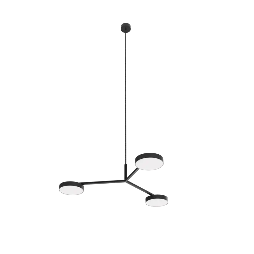 ROBIN LAMPS 06167 | RAFAELA PENDANT TRIO | DALI 2700K - MAT BLACK AND MAT POLISHED BRASS