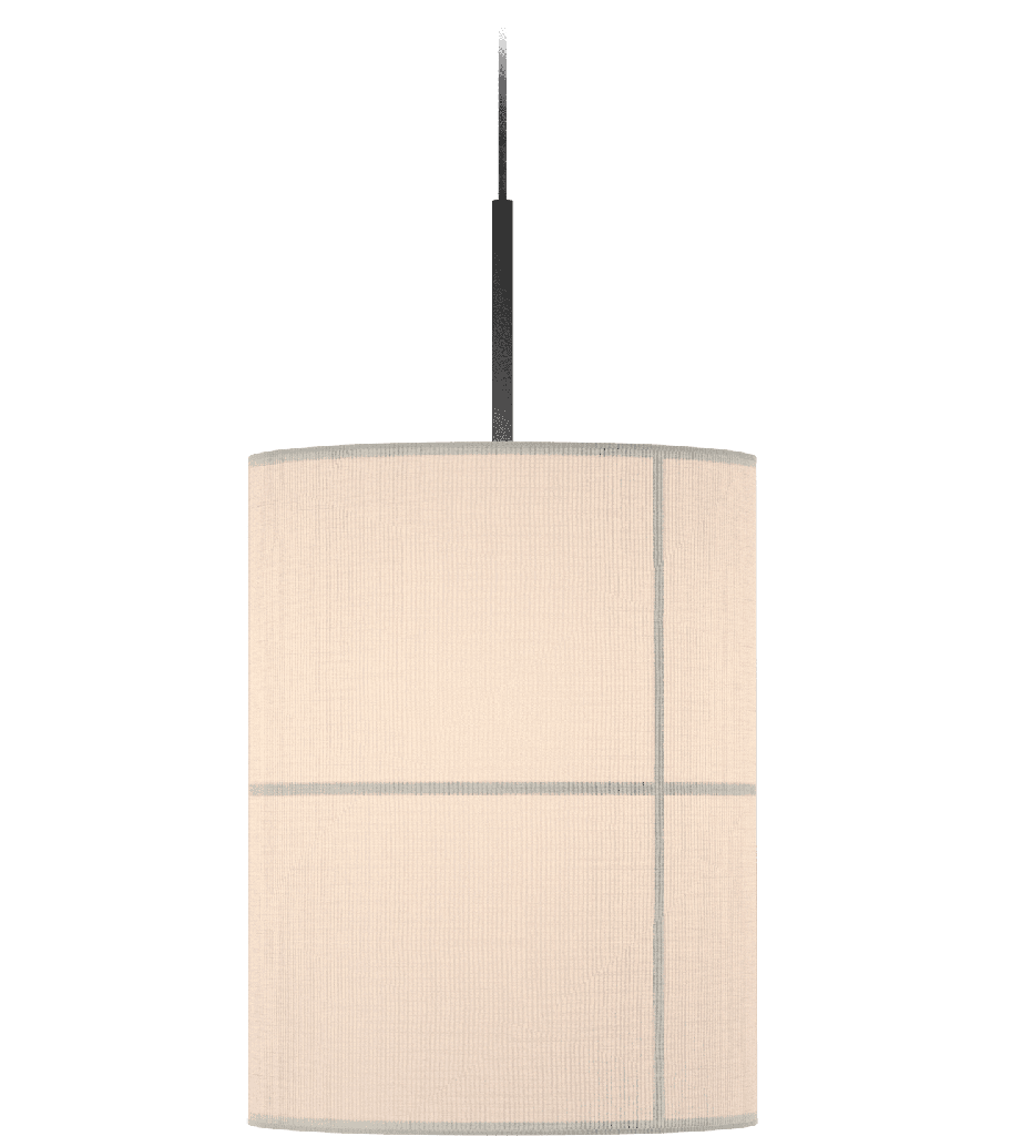 ROBIN LAMPS 01773 | RANIA PENDANT 38 - MAT BLACK STRUCTURE AND WHITE CREAM SHADE