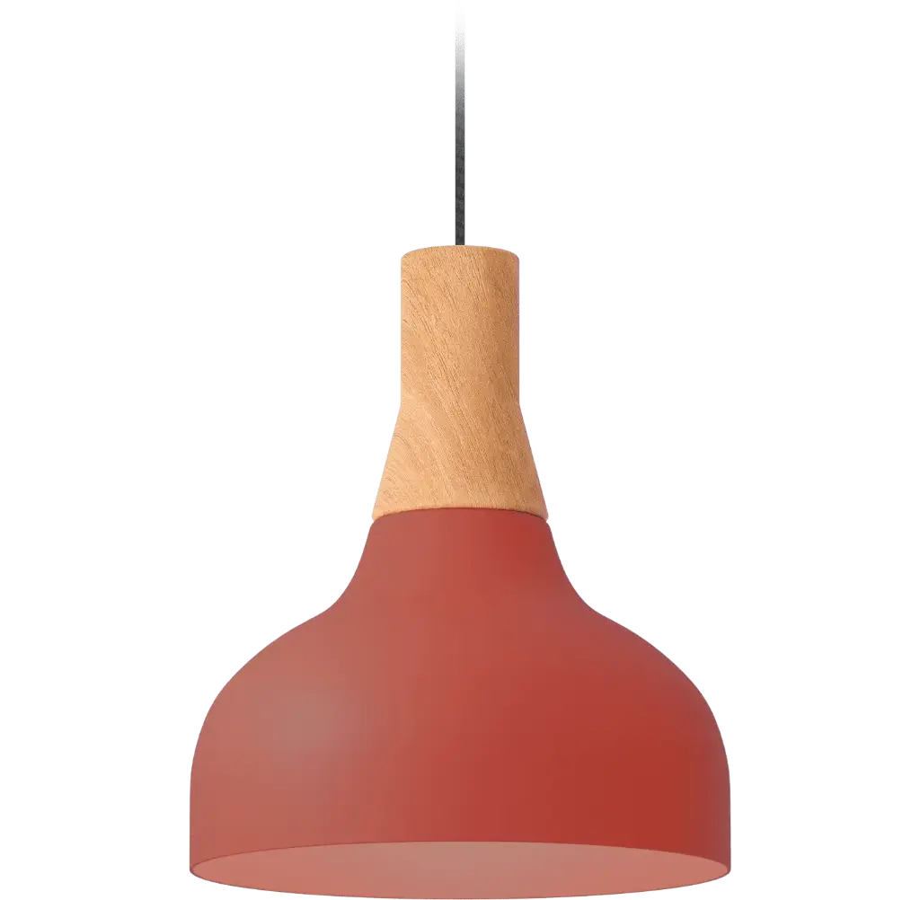 ROBIN LAMPS 01667 | REIKO PENDANT CONE - MAT TERRACOTTA RED