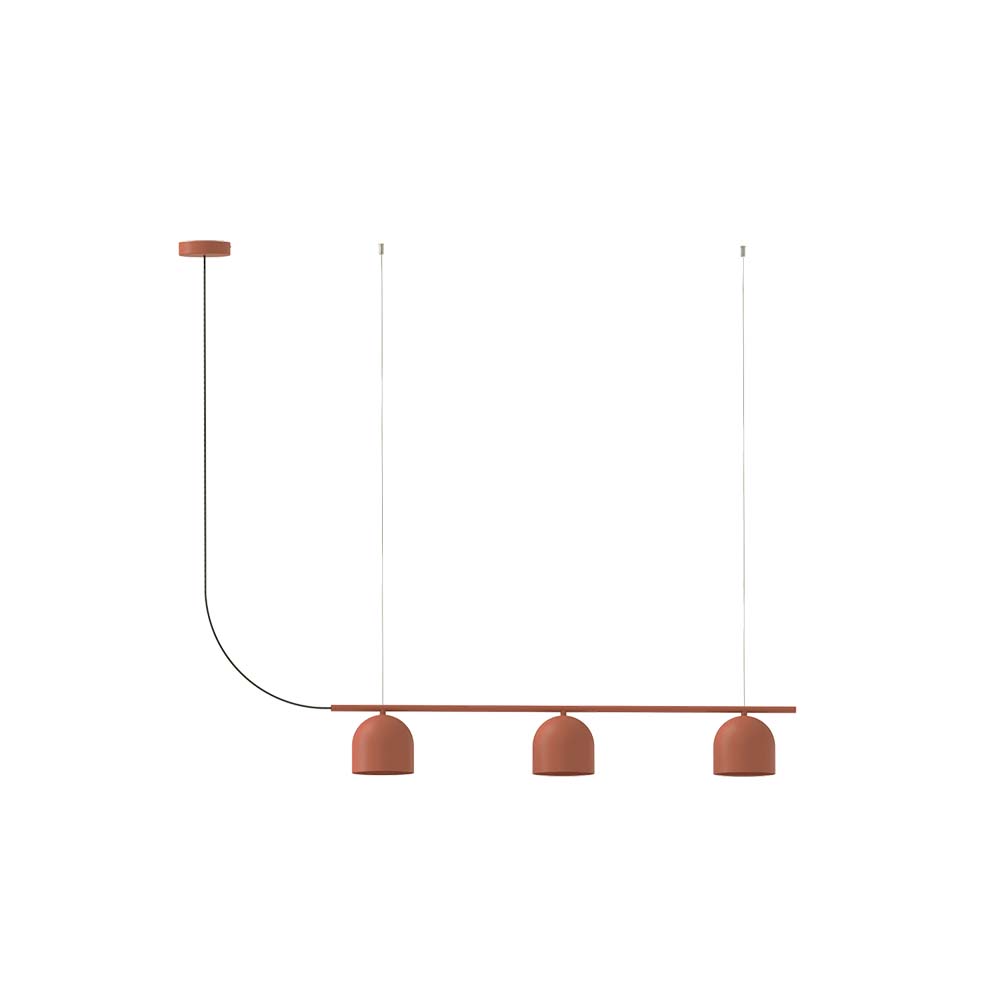 ROBIN 02855 | RIO PENDANT CHANDELIER LINEAR 3 - MATTE TERRACOTTA RED
