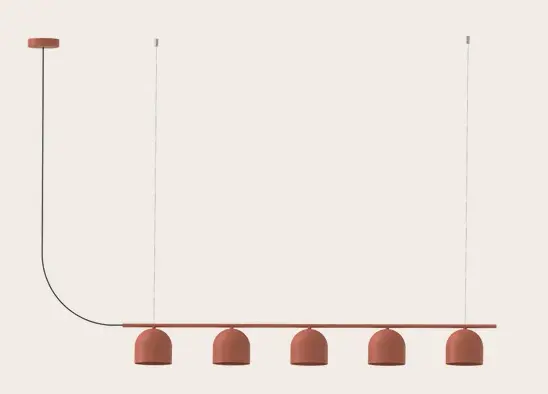 ROBIN LAMPS 02893 | RIO PENDANT CHANDELIER 5 - MAT TERRACOTTA RED