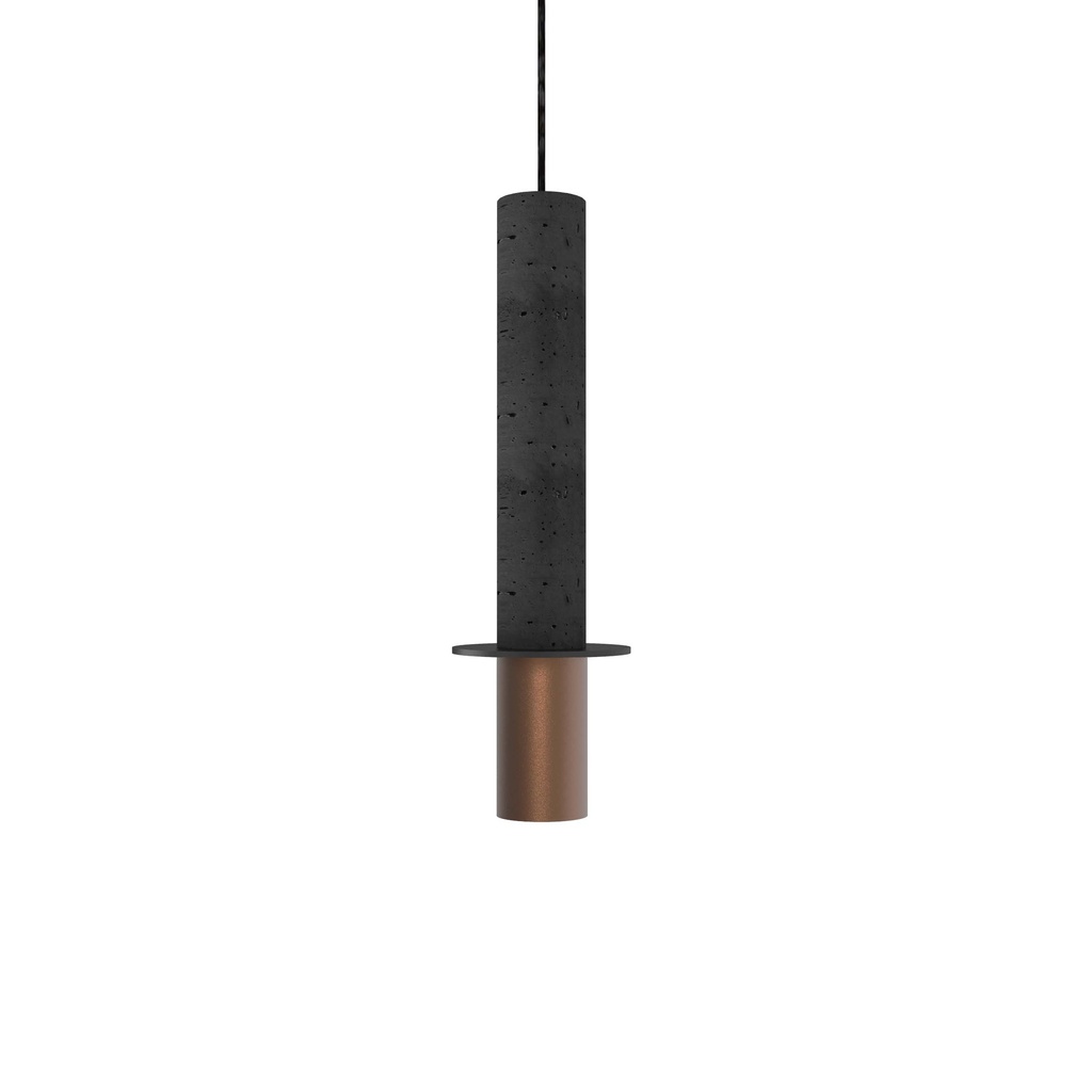 ROBIN 06952 | RITA PENDANT - COPPER STRUCTURE AND MATTE BLACK DISC