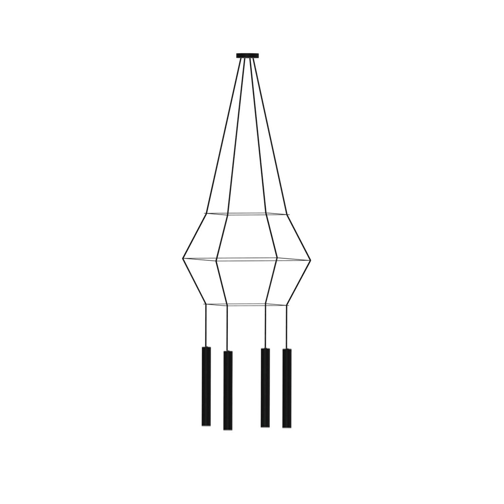ROBIN 03340 | ROSE PENDANT CHANDELIER SQUARE 40 - MATTE BLACK