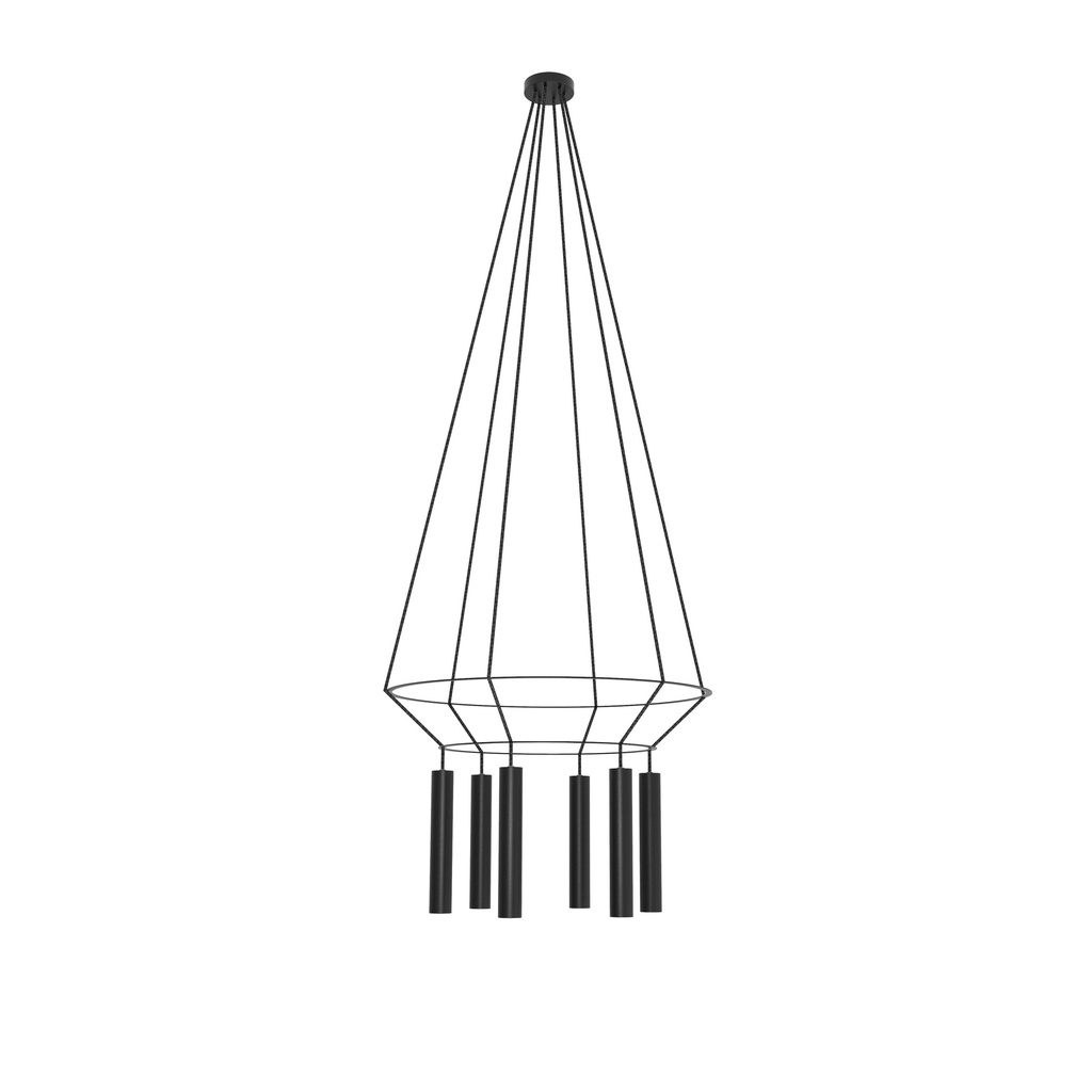 ROBIN 03395 | ROSE PENDANT CHANDELIER CIRCULAR 25 - MATTE BLACK