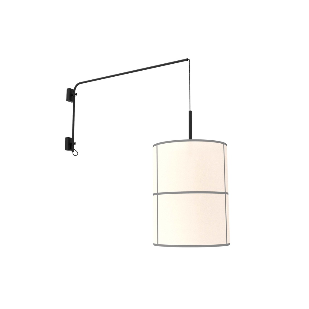ROBIN 03289 | RANIA WALL SINGLE ARM 38 - MATTE BLACK STRUCTURE AND WHITE CREAM SHADE