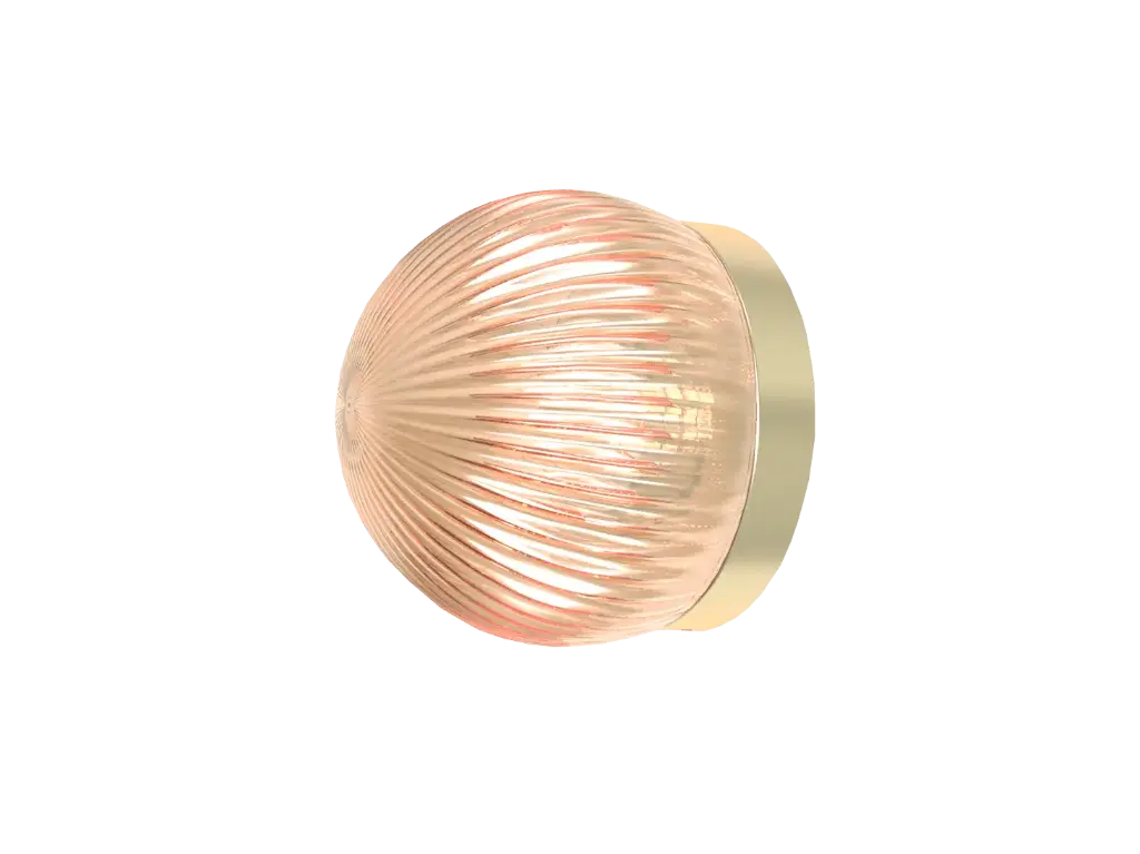 ROBIN LAMPS 01636 | ROI WALL CEILING SIMPLE - MAT POLISHED BRASS BASE AND TRANSPARENT FUMME GLASS