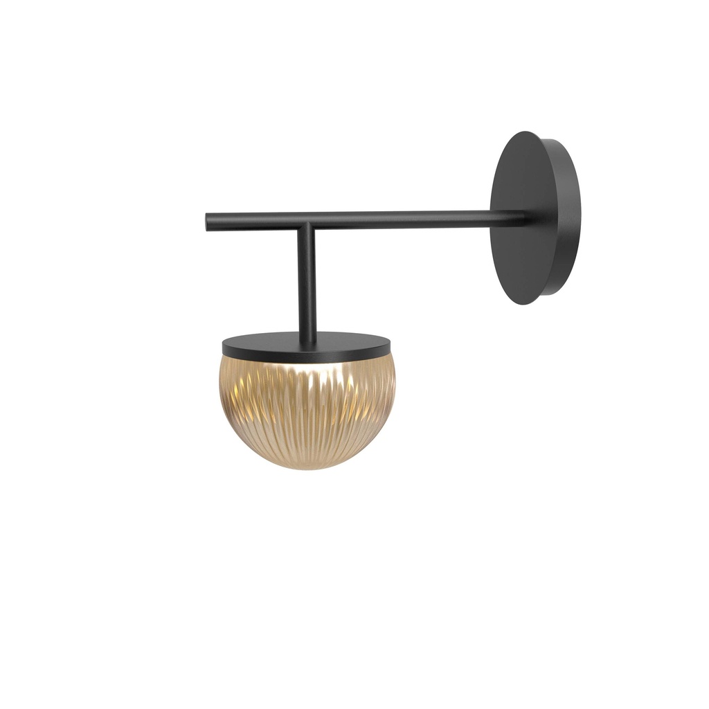 ROBIN 02961 | ROI WALL SINGLE ARM - BLACK STRUCTURE AND TRANSPARENT FUMME GLASS