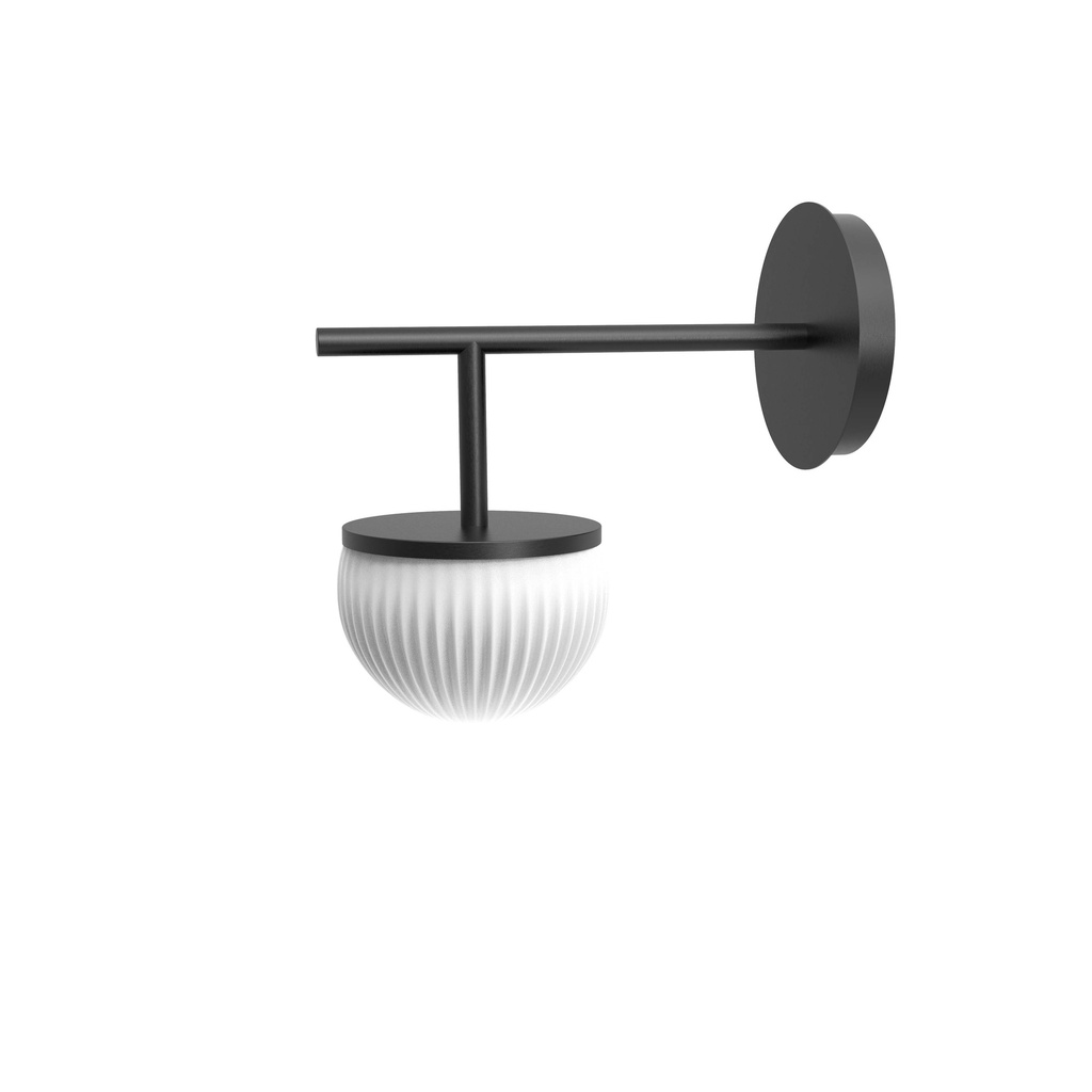 ROBIN 02954 | ROI WALL SINGLE ARM - BLACK STRUCTURE AND OPAL WHITE GLASS