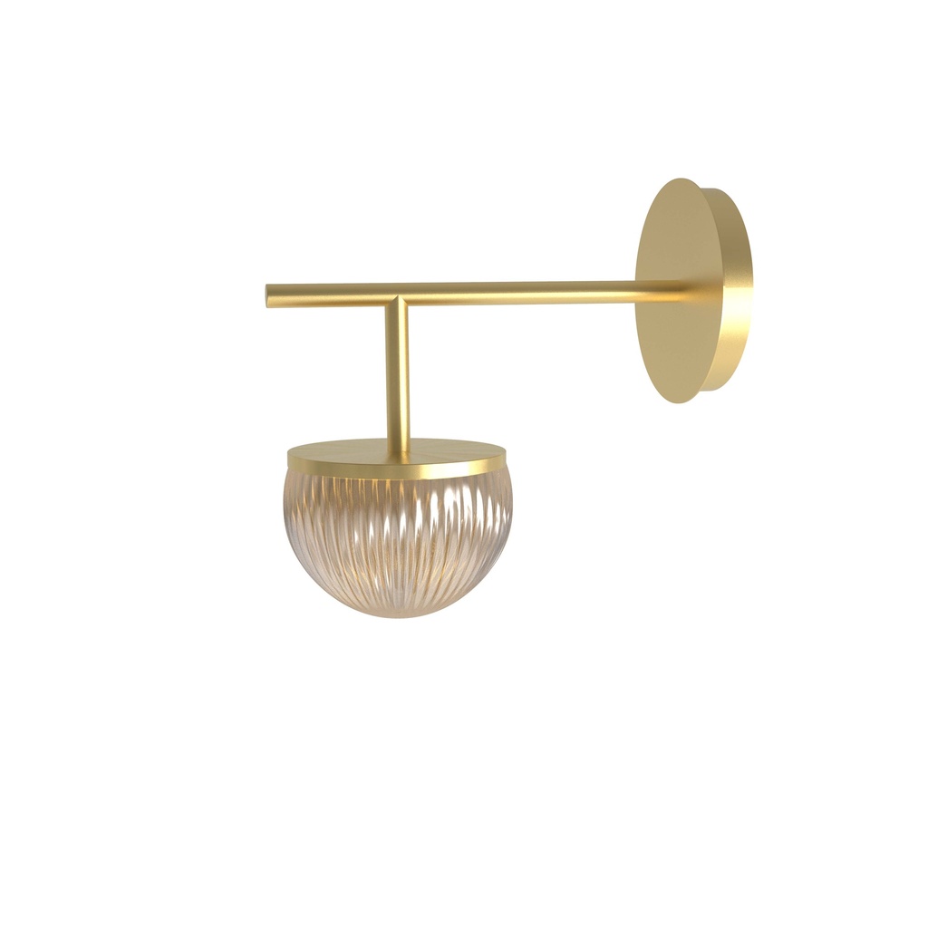 ROBIN 02978 | ROI WALL SINGLE ARM - GOLD STRUCTURE AND TRANSPARENT FUMME GLASS