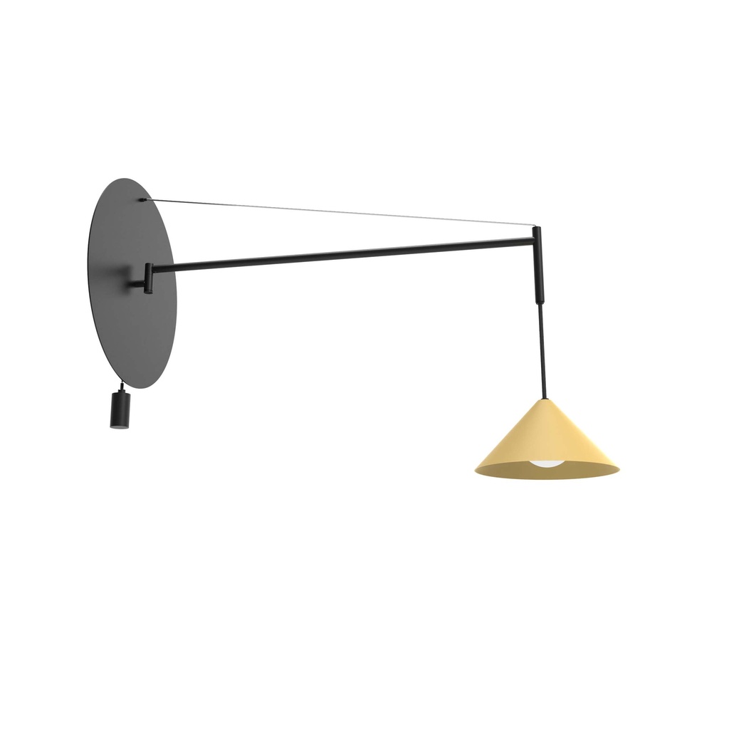 ROBIN 04415 | ROMA WALL 60 - MATTE BLACK STRUCTURE AND SAND YELLOW SHADE