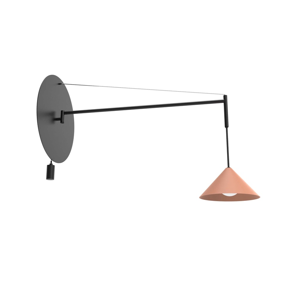 ROBIN 04422 | ROMA WALL 60 - MATTE BLACK STRUCTURE AND CORAL SHADE