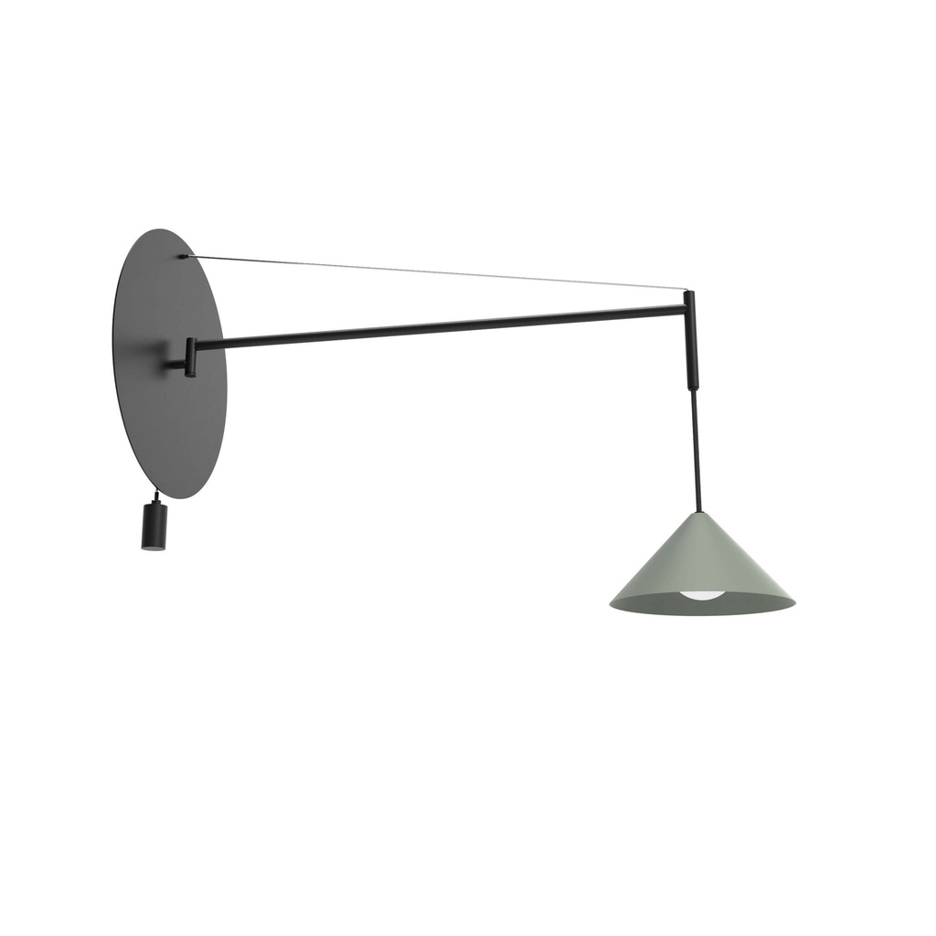 ROBIN 04439 | ROMA WALL 60 - MATTE BLACK STRUCTURE AND OLIVE GREEN SHADE
