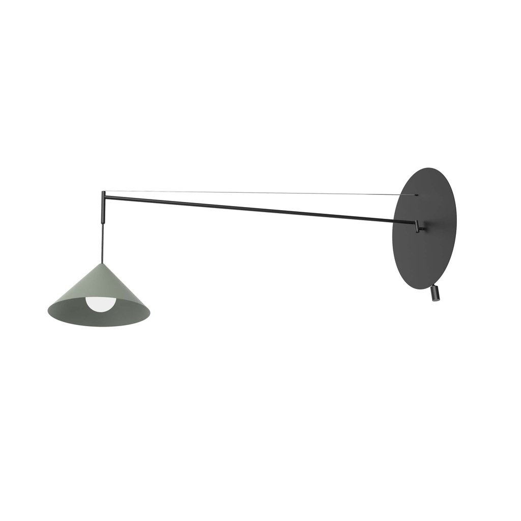 ROBIN 04477 | ROMA WALL 120 - MATTE BLACK STRUCTURE AND OLIVE GREEN SHADE