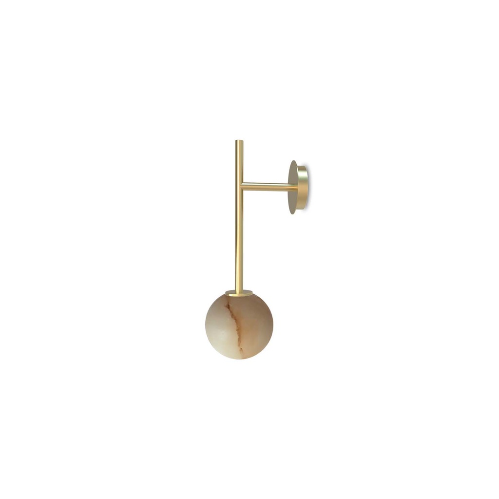 ROBIN 06778 | ROYAL WALL SINGLE ARM - GOLD STRUCTURE AND BASE, AND ALABASTER SPHERE