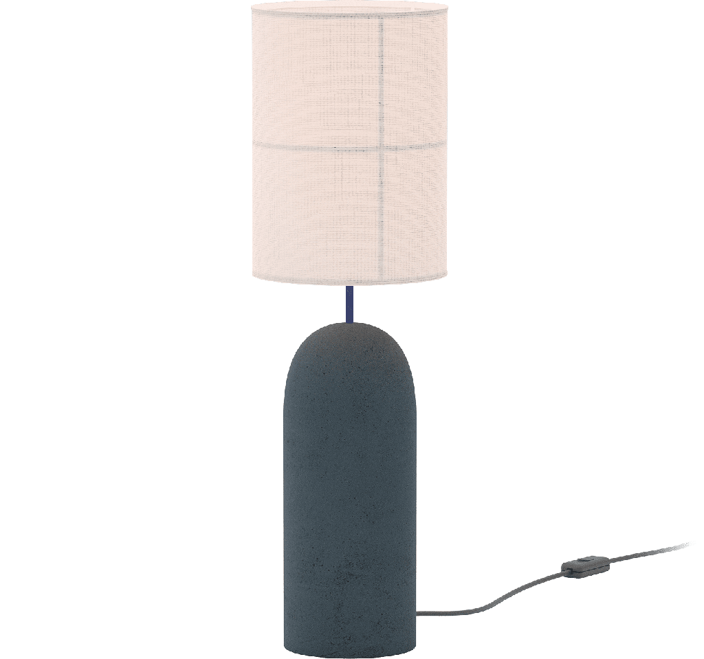 ROBIN LAMPS 02121 | RANIA TABLE - DARK GREY CONCRETE BASE AND WHITE CREAM SHADE