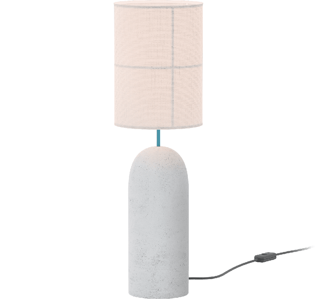 ROBIN 02138 | RANIA TABLE - LIGHT GREY CONCRETE BASE AND WHITE CREAM SHADE