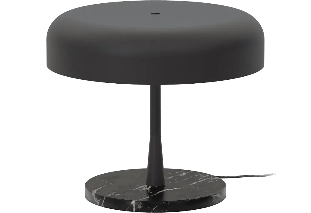 ROBIN 01087 | REA TABLE - DARK MARBLE BASE AND MATTE BLACK SHADE