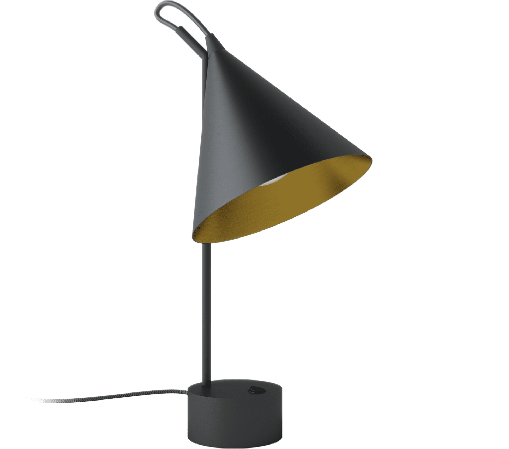 ROBIN LAMPS 00967 | RUBI TABLE - MAT BLACK AND GOLD