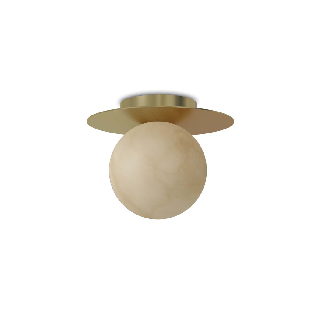ROBIN 06662 | ROYAL CEILING DISC - MATTE POLISHED BRASS BASE AND DISC, AND ALABASTER SPHERE