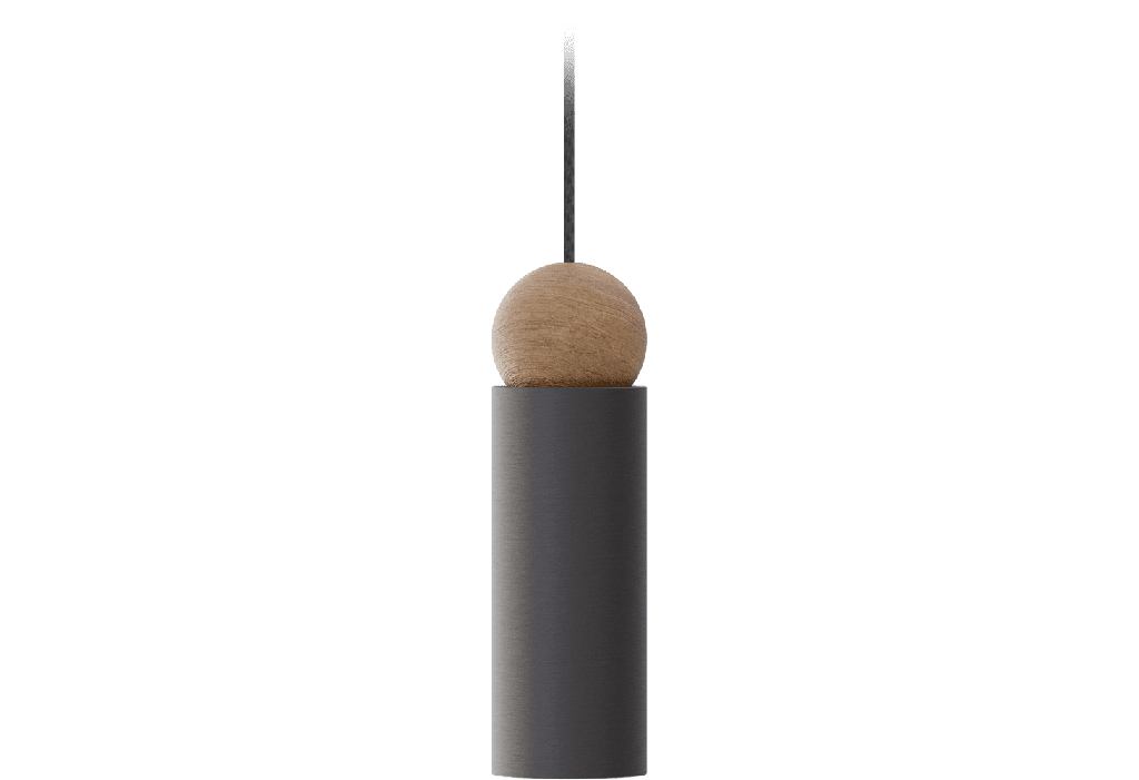 ROBIN 01117 | MATTE BLACK STRUCTURE AND ASH WOOD BALL / STRUCTURE NOIRE MATE ET BOULE EN BOIS DE FRÊNE