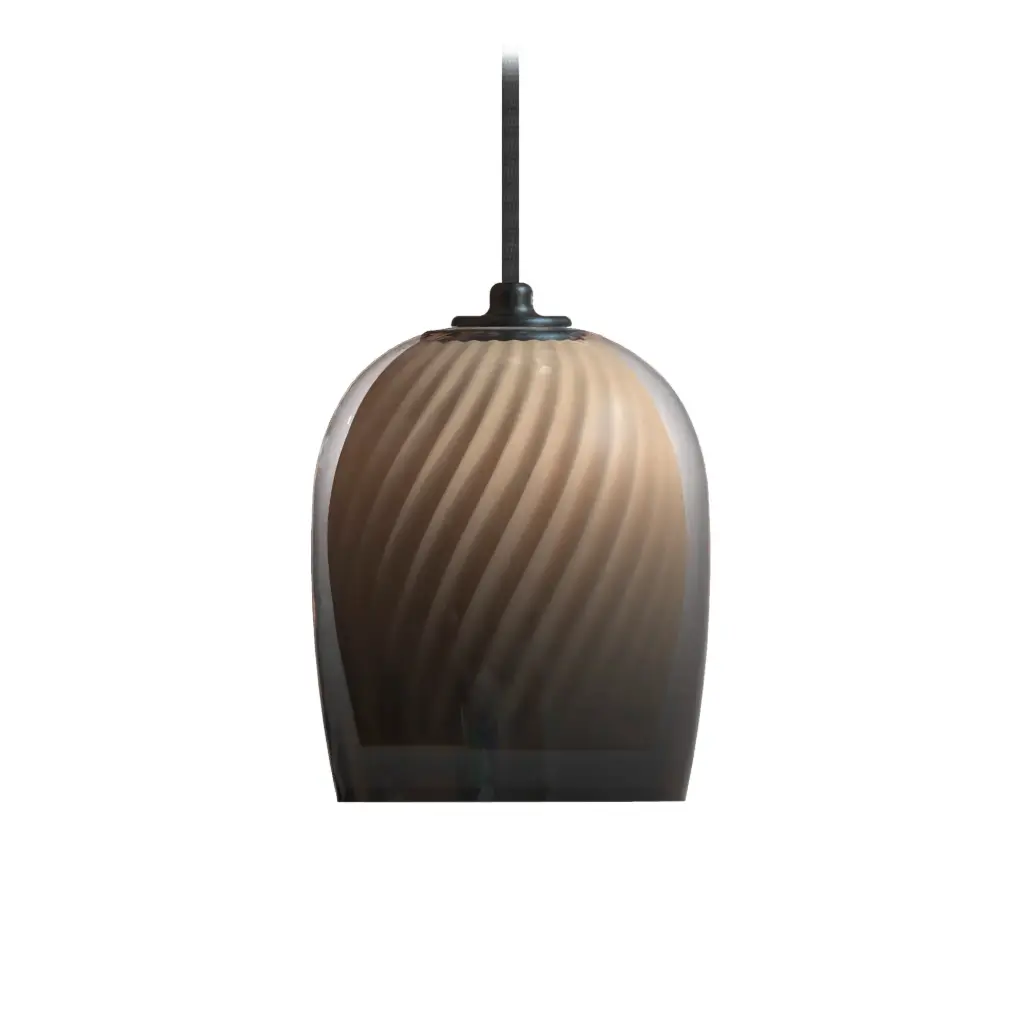 ROBIN LAMPS 07379 | BRUMA PENDANT - GRADIENT SMOKED GLASS AND OYSTER